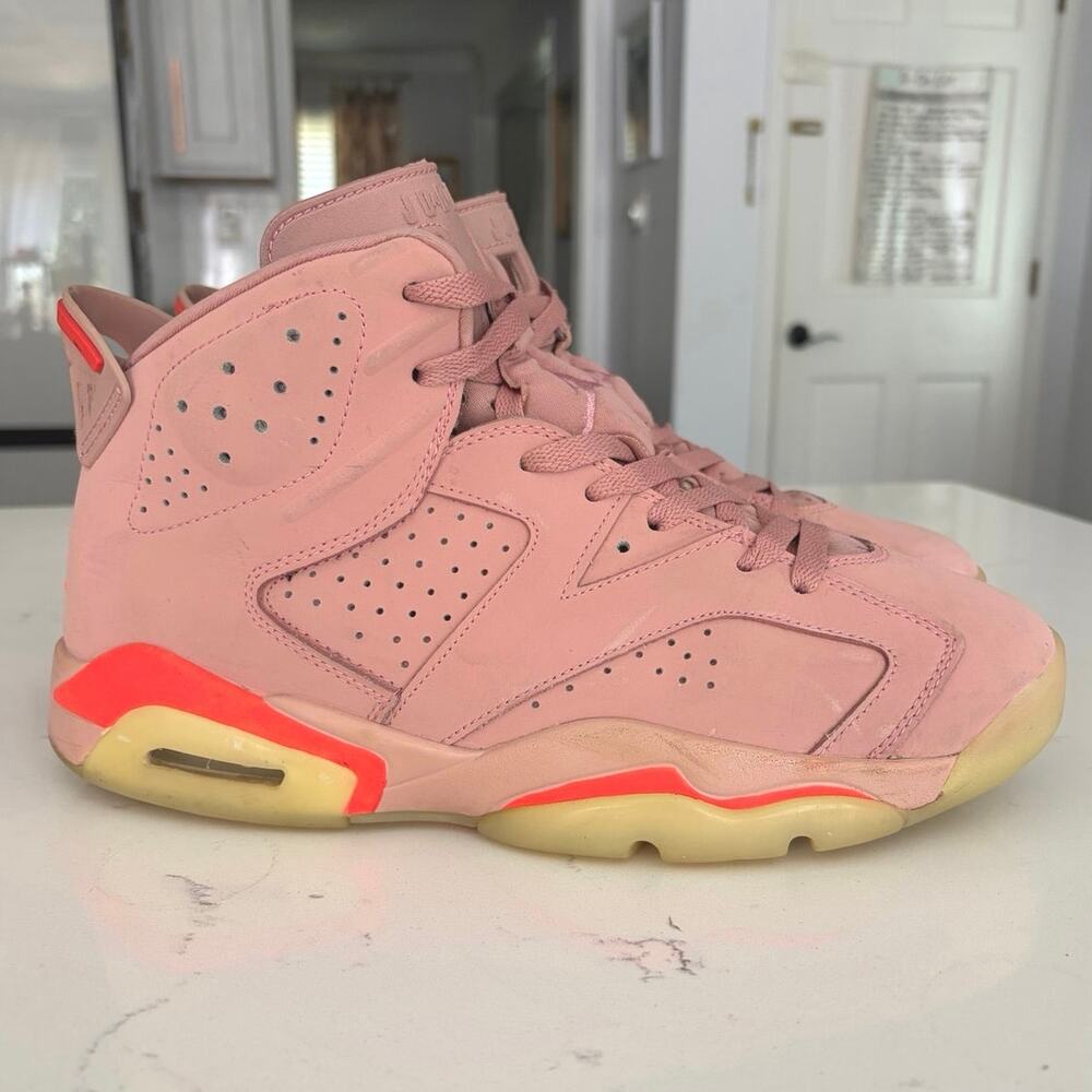Nike Air Jordan 6 Retro x Aleali May Millennial Pink sneaker sz 10.5 M athletic - Picture 2 of 10
